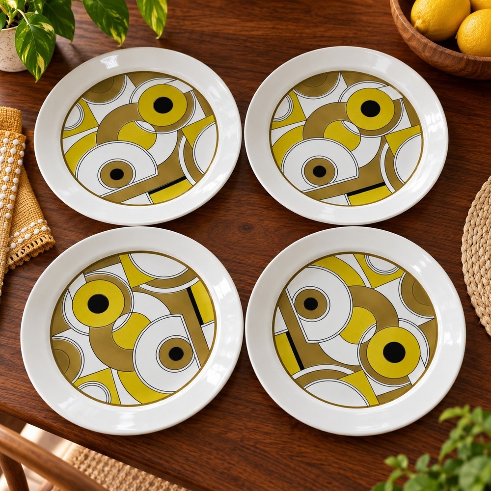 Vintage MCM Mikasa Style House Ironstone Dinner Plates Set of 4 Montego D9451